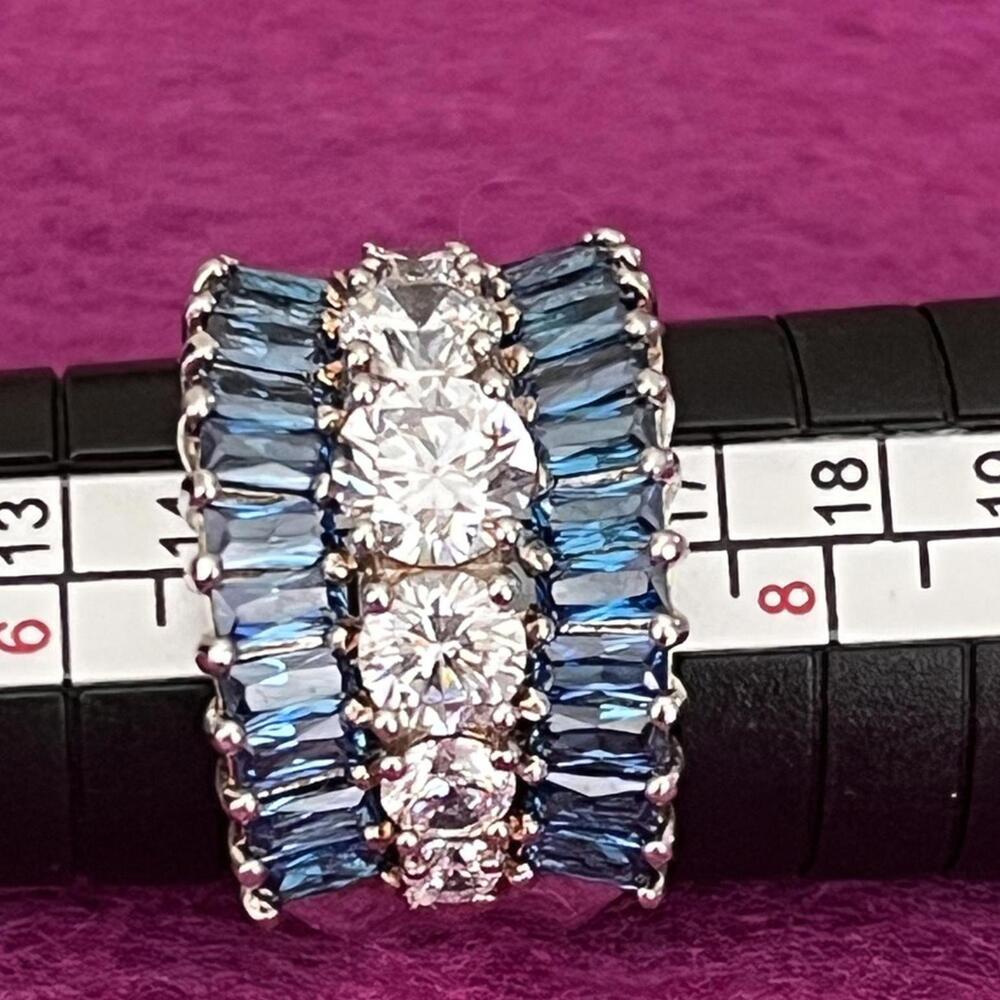 2  New Sterling Silver  Baby Blue Apatite Stone Rings either Size 6 1/4,or 8 1/4